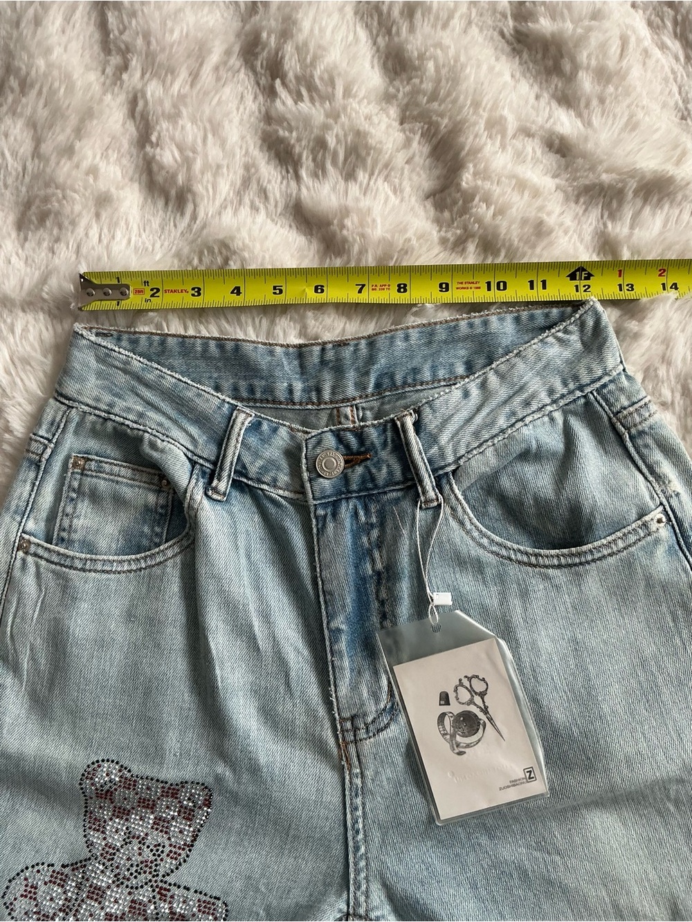 Light Wash Wide Leg Women's Jeans - Blue - Picture 5 of 5